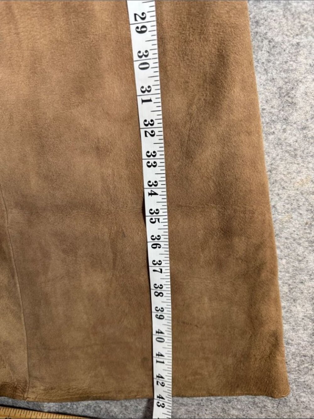 Vintage Brown Suede High Waisted Flare Pants Bell Bottom Boho Western Festival - Picture 9 of 16